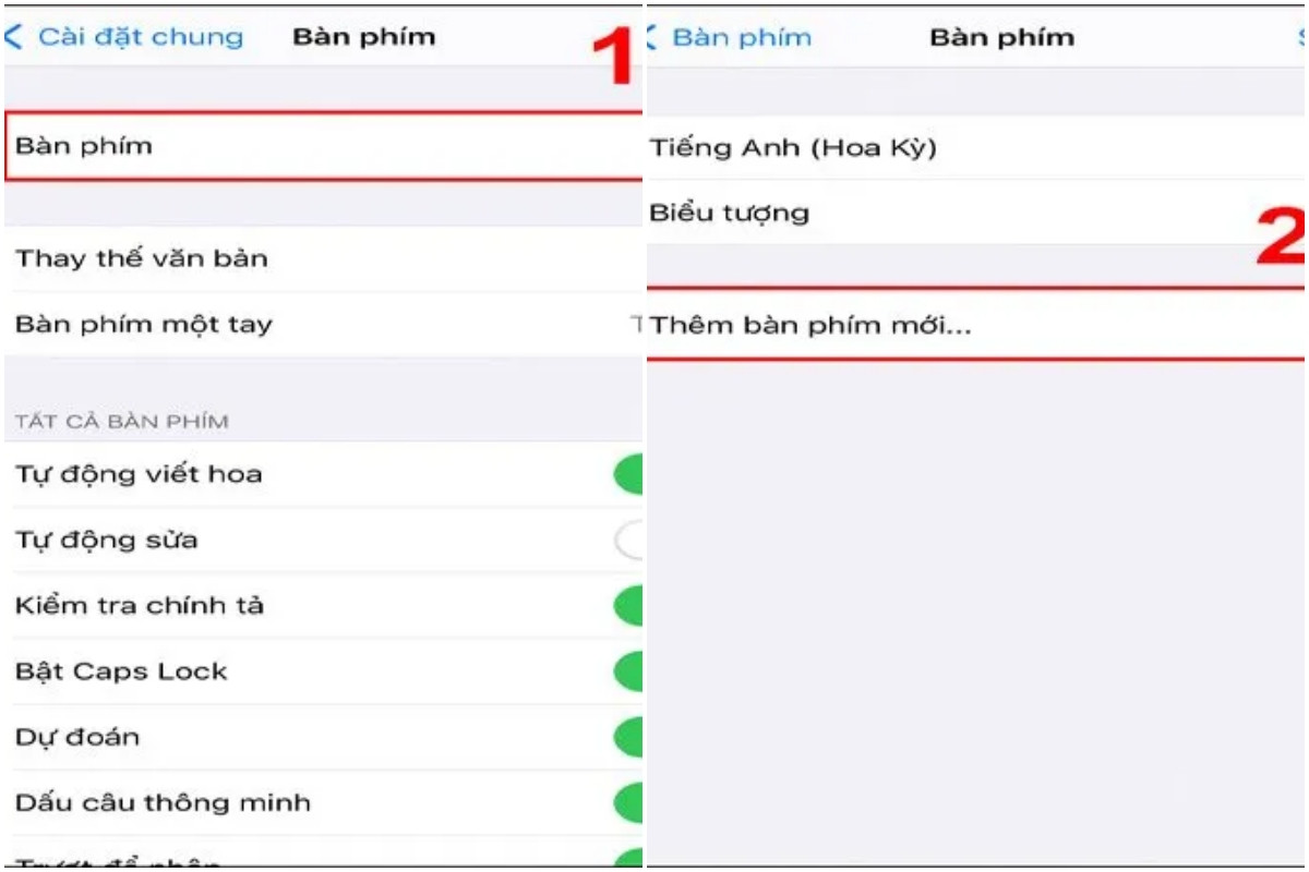 Nhấn vào Thêm bàn phím mới