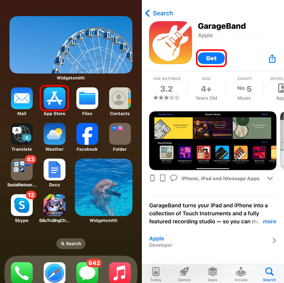 Mở App Store và tải xuống ứng dụng GarageBand