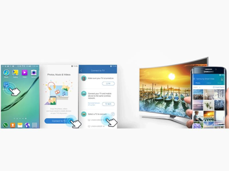 Mở ứng dụng Smart View trên điện thoại và làm theo các hướng dẫn để kết nối