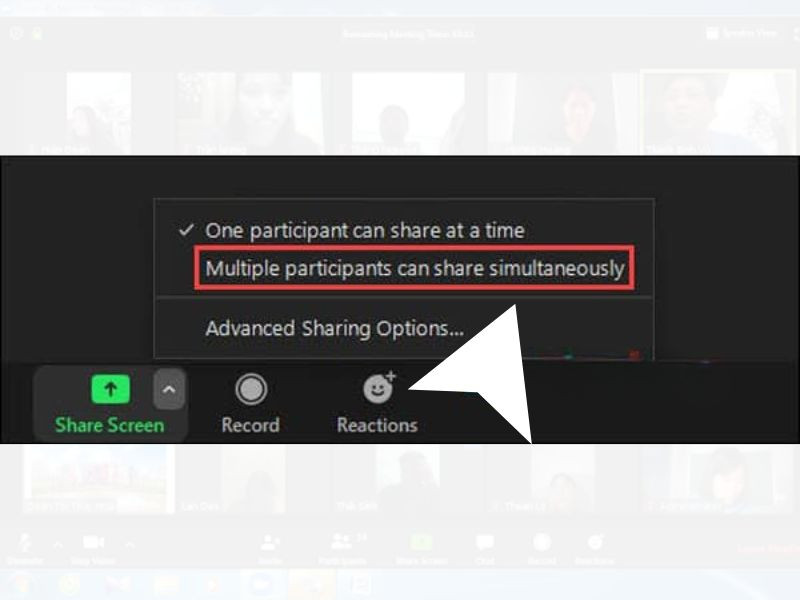 Chọn Multiple participants can share simultaneously