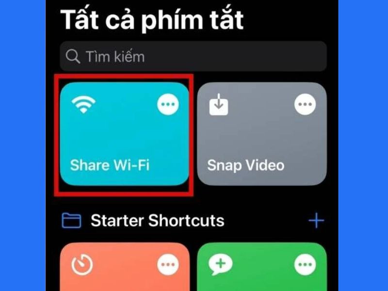 Phím tắt "Share WiFi" 