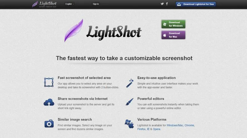 Tải và cài đặt Lightshot từ trang web chính thức