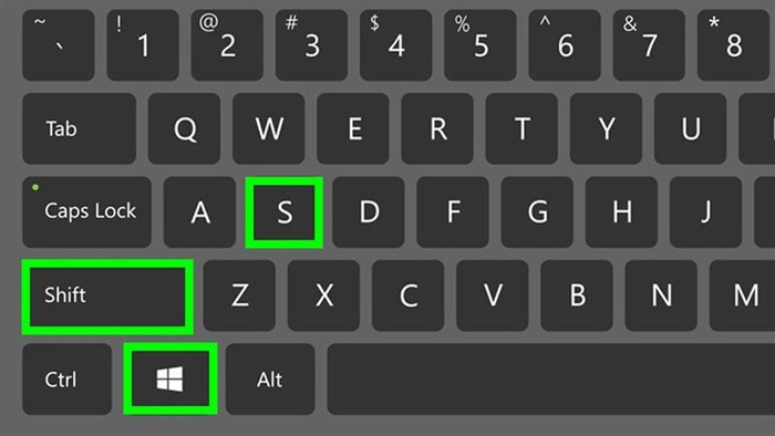 Nhấn tổ hợp phím “Windows + Shift + S để chụp ảnh màn hình máy tính