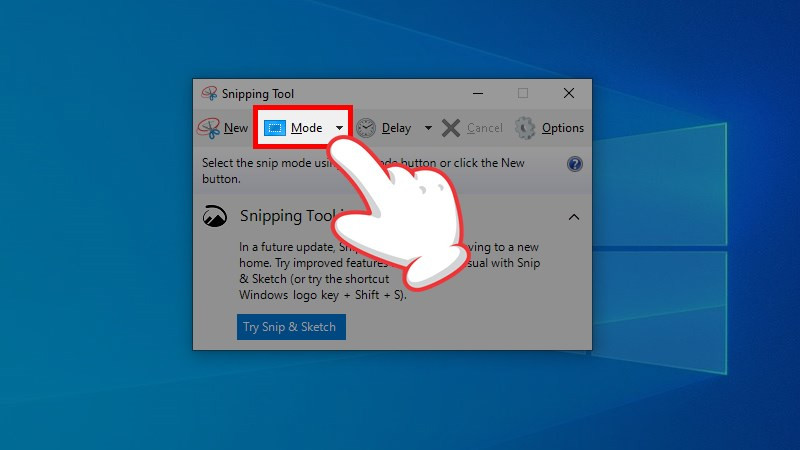 Snipping Tool cung cấp nhiều công cụ tùy chọn cho bạn