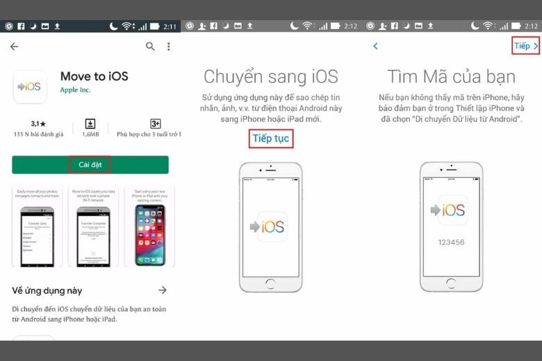 Tải và cài đặt ứng dụng Move to iOS trên điện thoại Android