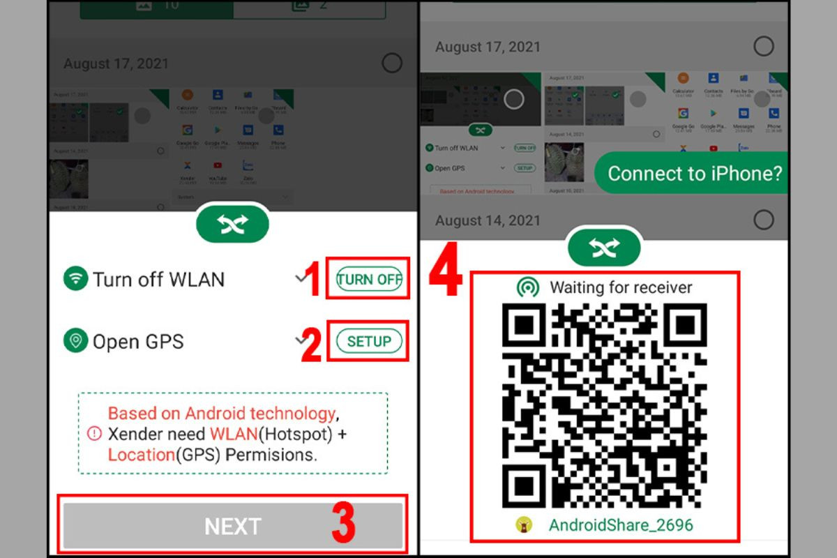 Chọn mục Turn off ở mục Turn off Wlan và Setup ở mục Open GPS