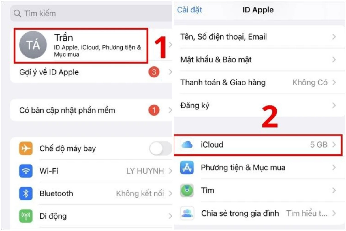 Đồng bộ hóa danh bạ với iCloud