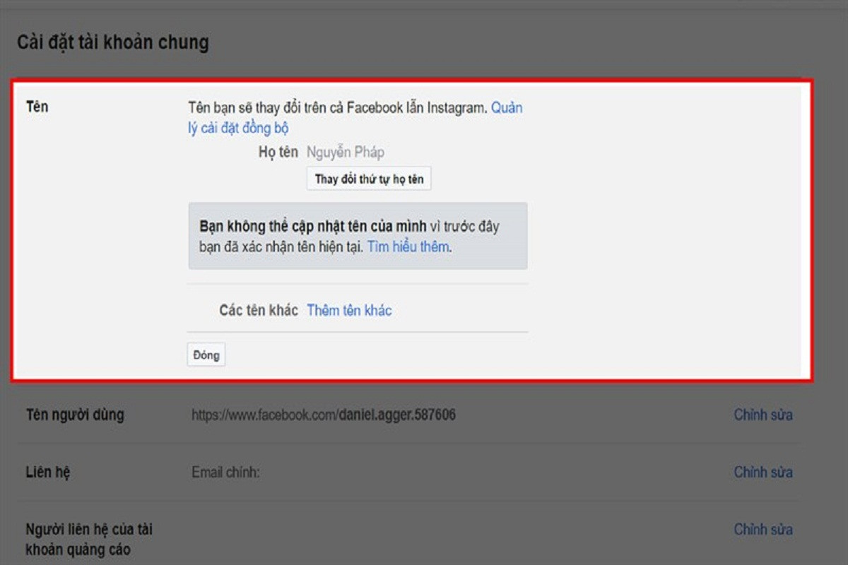 Sử dụng tên thật khi dùng Facebook