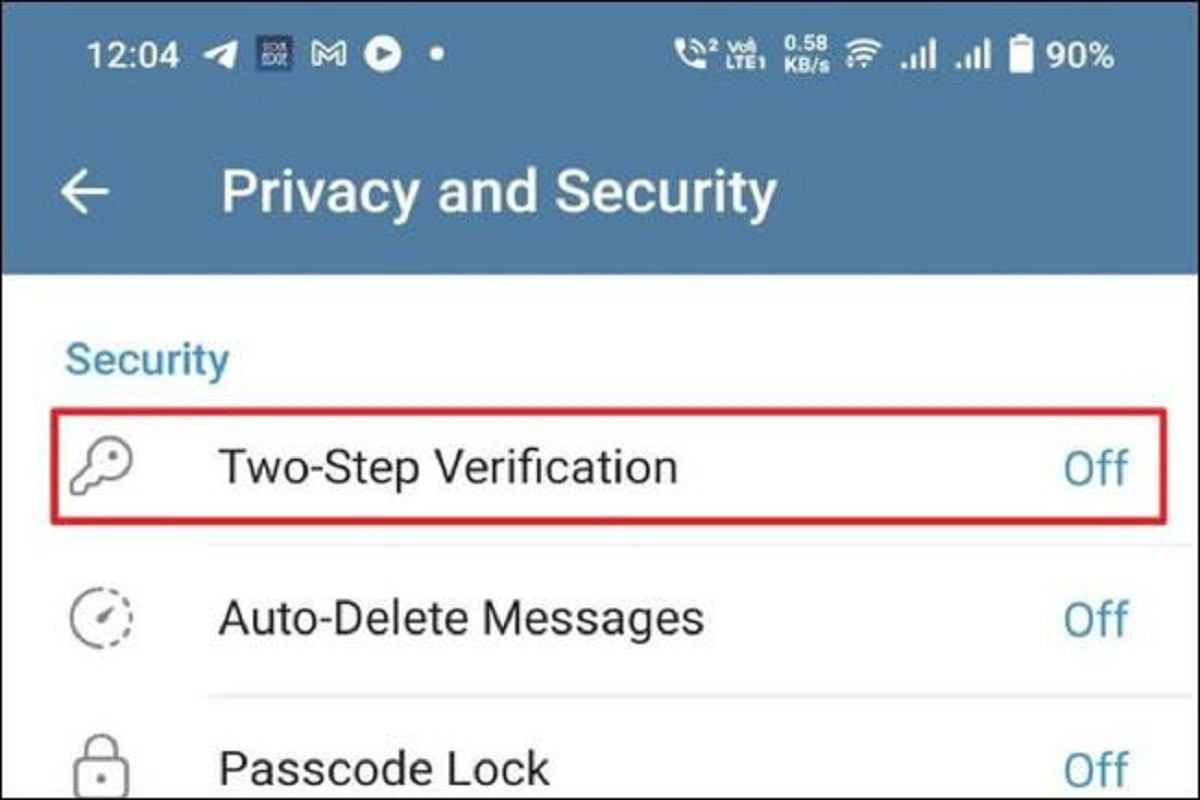 Bật tính năng Two-Step Verification