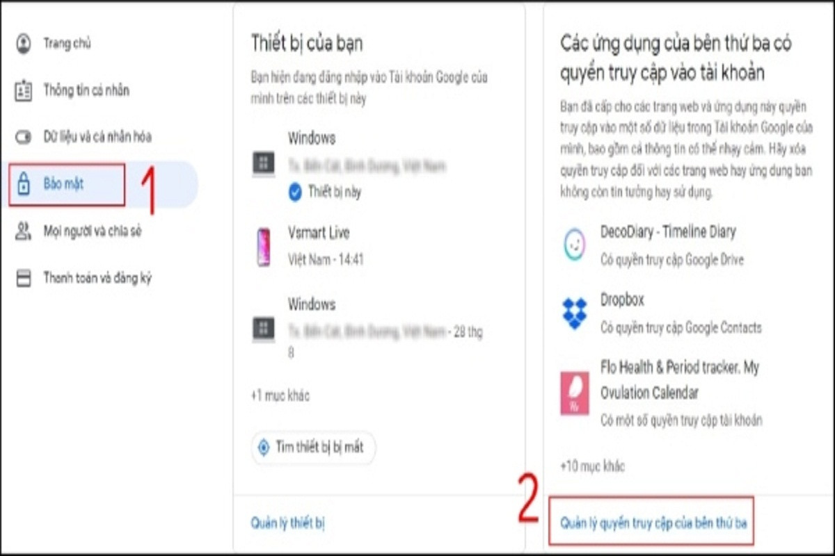 Đăng xuất tài khoản Gmail bằng tính năng thu hồi quyền truy cập