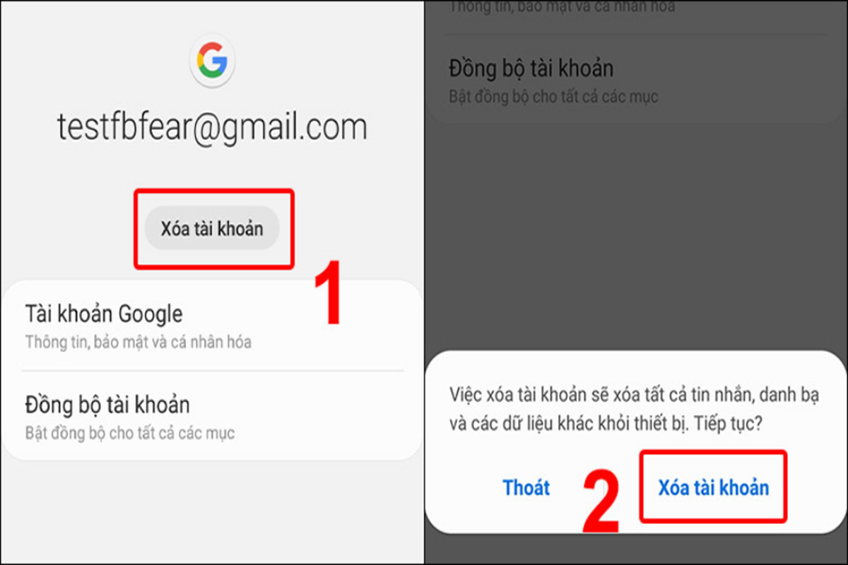 Hoàn thành cách đăng xuất tài khoản Google trên điện thoại khác hệ điều hành Android