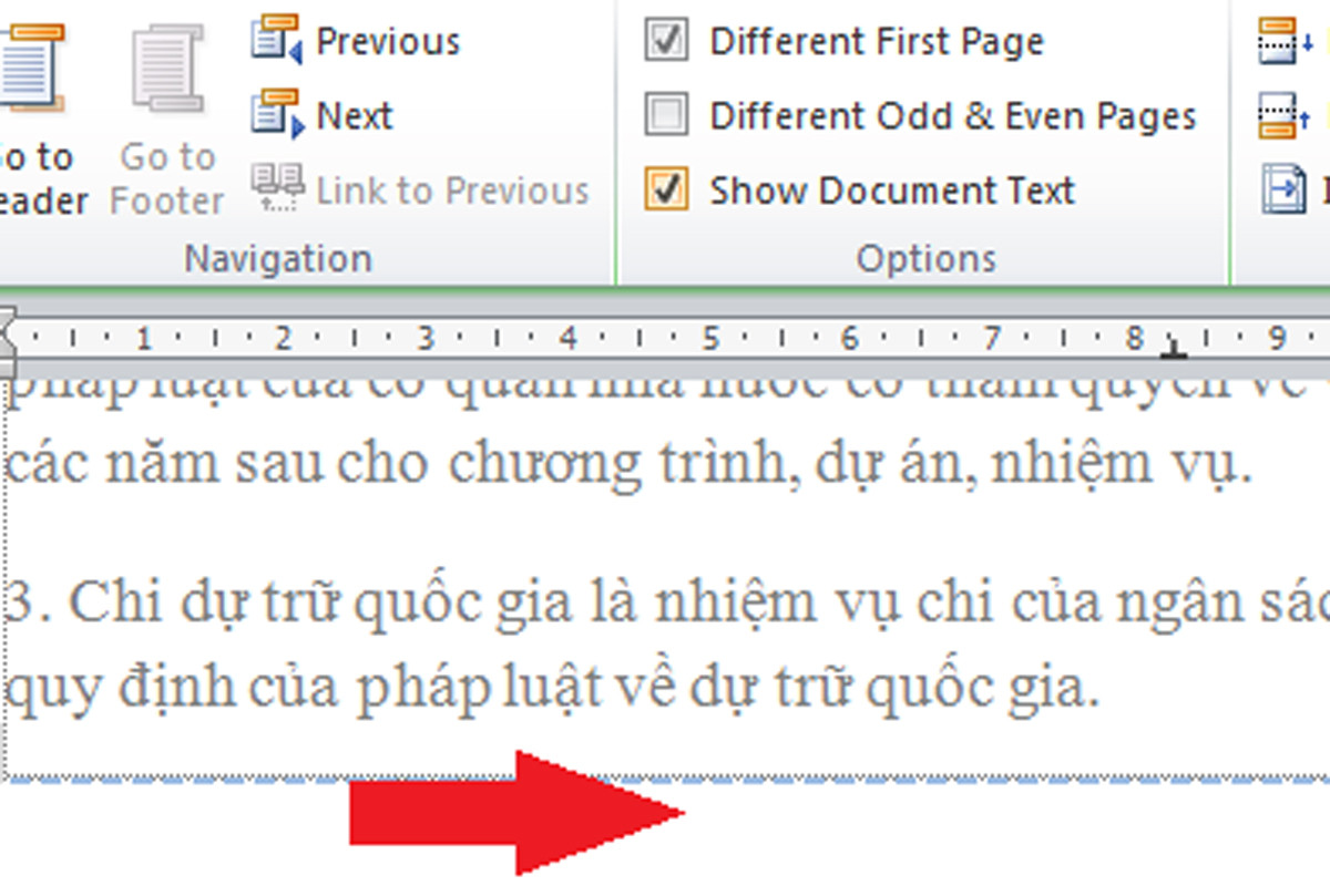 Sau đó, bạn sẽ thấy trang đầu tiên không được đánh số trang