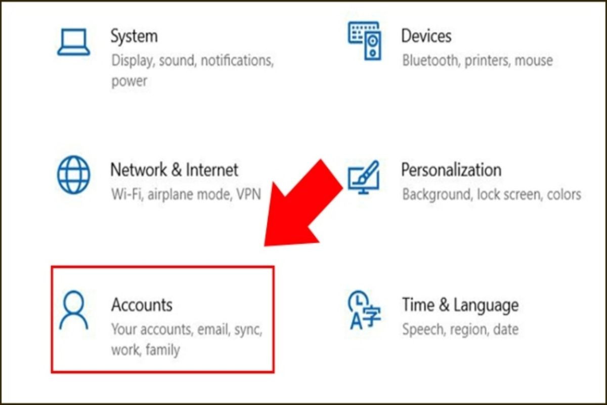 Mở Settings và chọn Change account settings