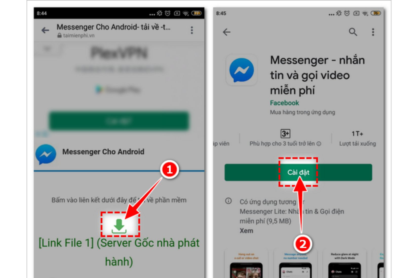 Cài đặt lại Messenger trên điện thoại Samsung