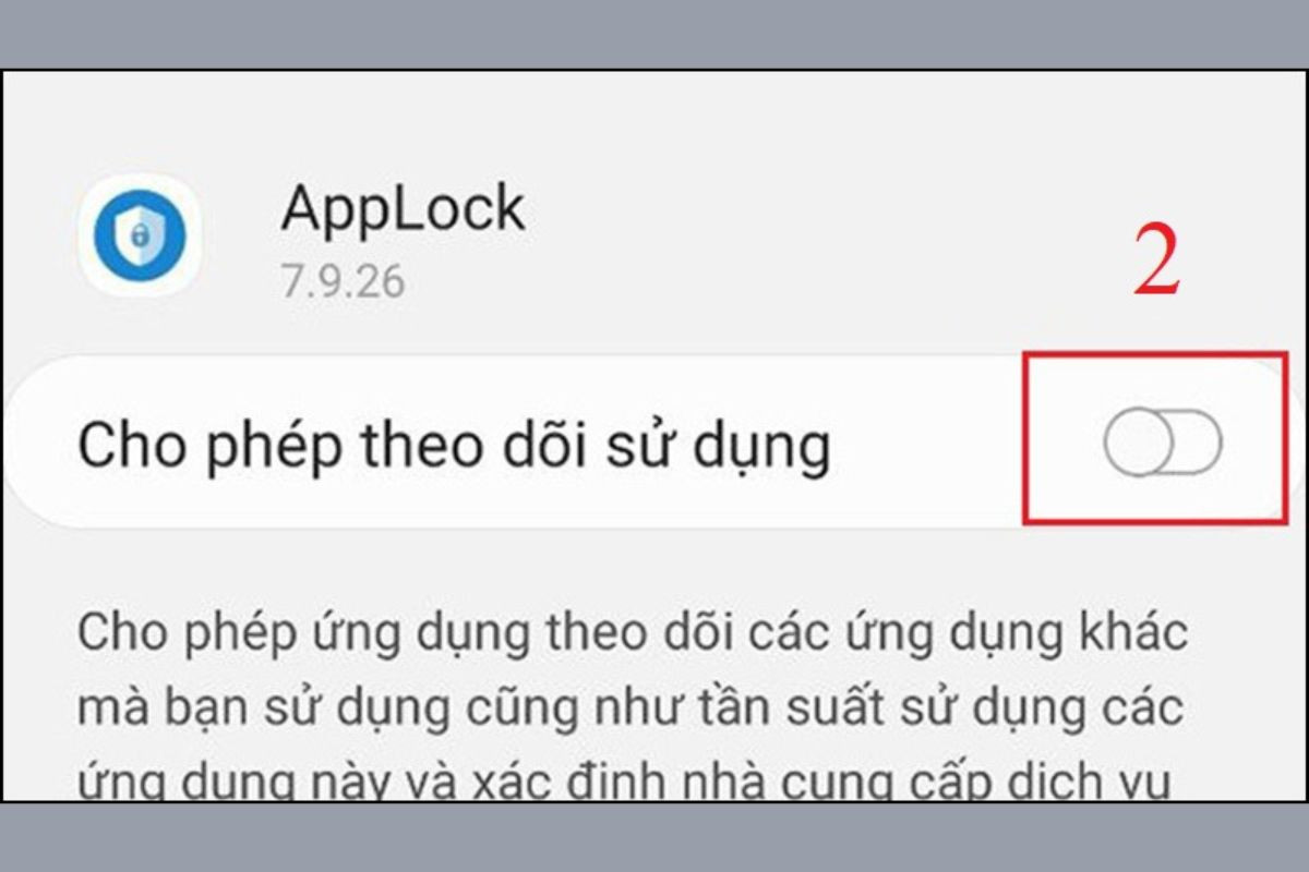 Các bạn vào Truy cập dữ liệu sử dụng rồi bật nút cho phép theo dõi sử dụng ứng dụng