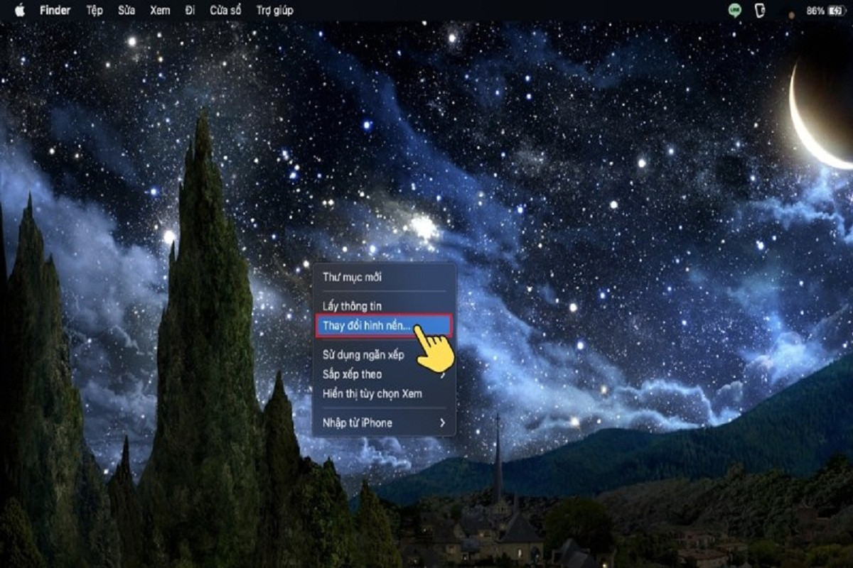 Cách đổi hình nền máy tính Macbook