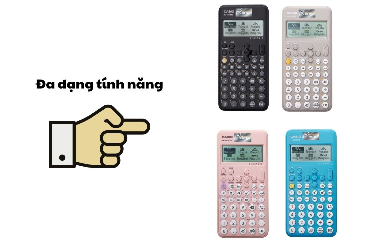 Casio cung cấp nhiều tính năng hữu ích cho người sử dụng