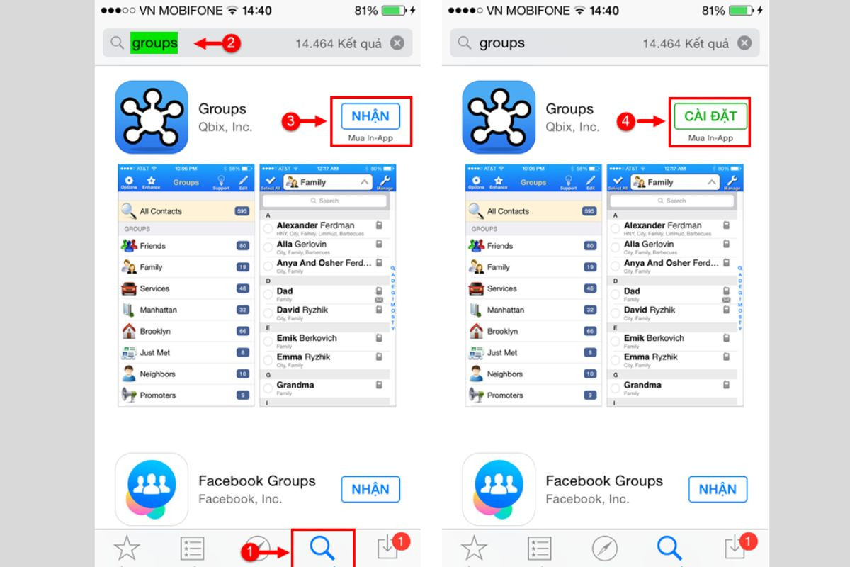 Tải xuống ứng dụng Group là bước quan trọng khi áp dụng cách xóa danh bạ trên iPhone