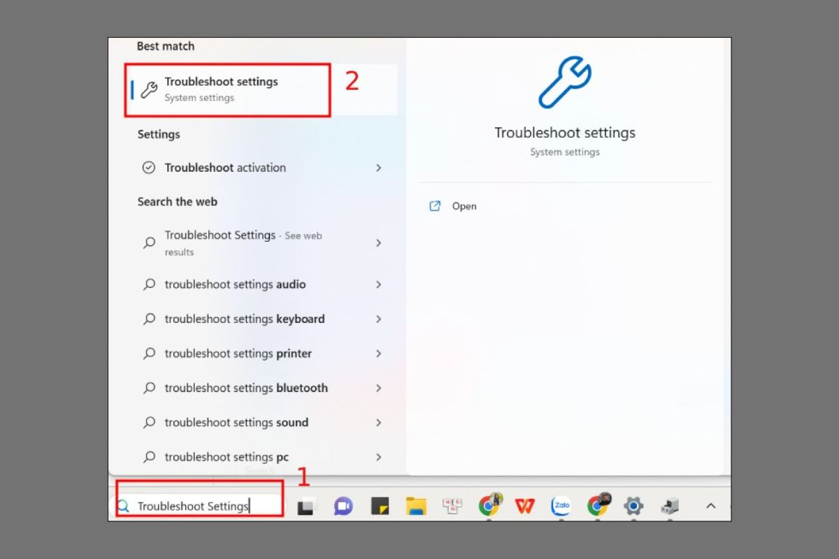 Tìm chọn Troubleshoot Settings