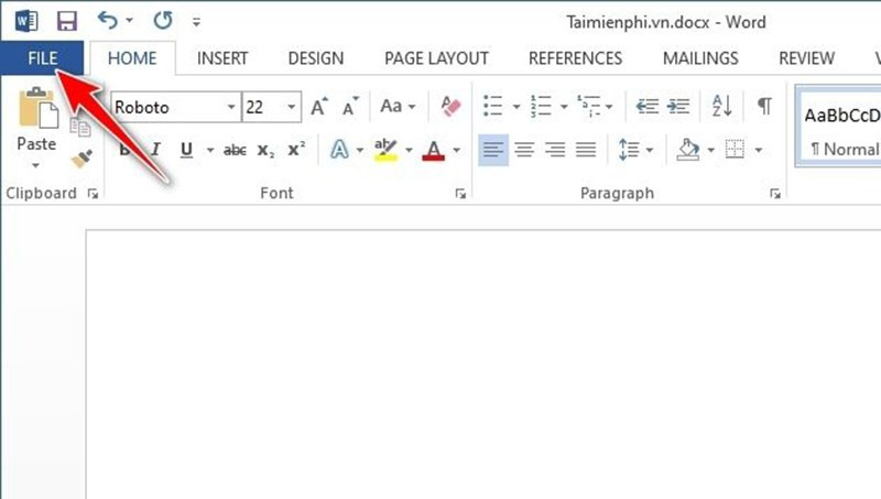 Chọn File từ thanh menu, sau đó chọn Account.