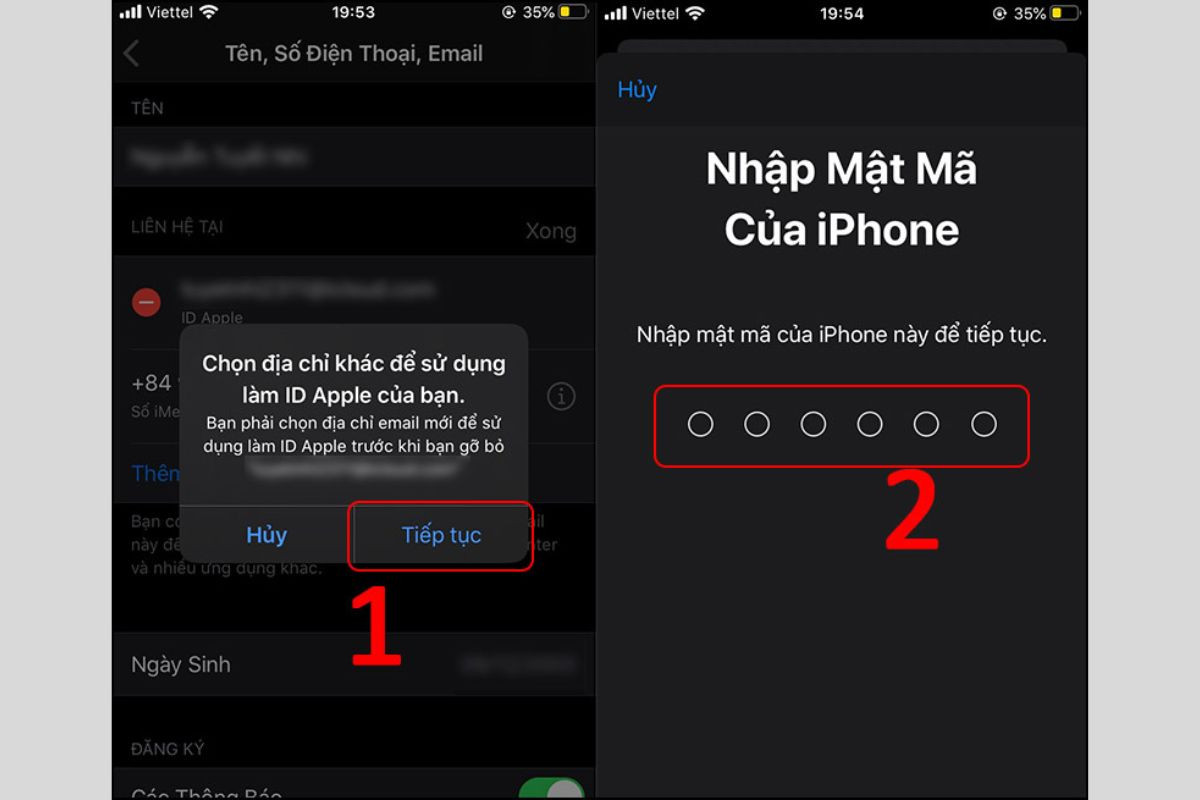 Nhập mật khẩu iPhone để hoàn tất quy trình gỡ bỏ thông tin cũ