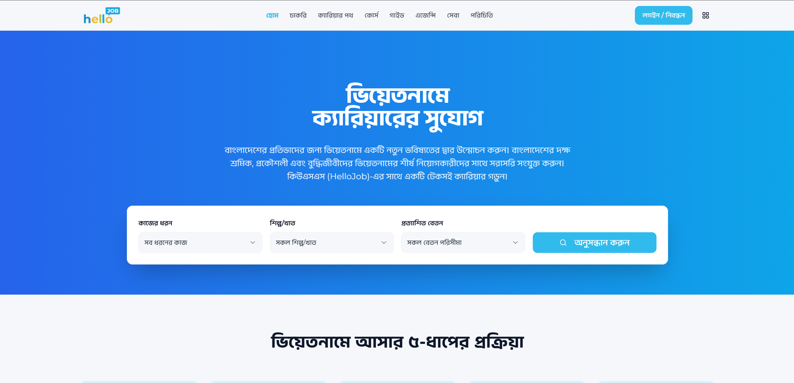 HelloJob ওয়েবসাইট ব্যবহারের নির্দেশিকা