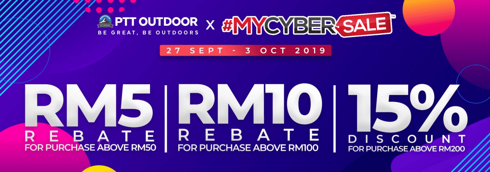 PTT Outdoor mycybersale promo PTT Outdoor mycybersale promo