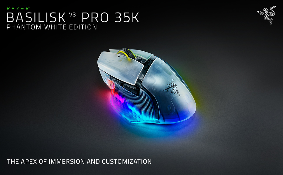 Basilisk V3 Pro 35K - Phantom White (Optical MS Switches Gen-3, On Basilisk V3 Pro 35K - Phantom White (Optical MS Switches Gen-3, On