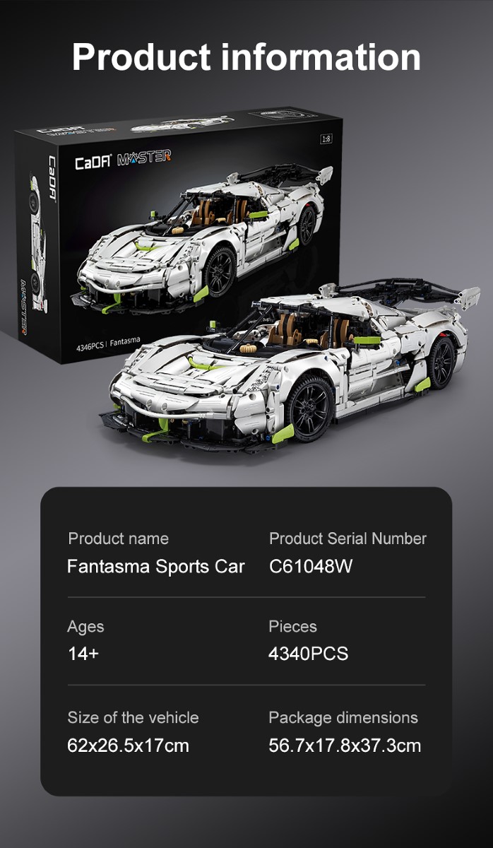 CaDA Master Fantasma Sports Car 1:8 C61048W Block Toy Set (4346 