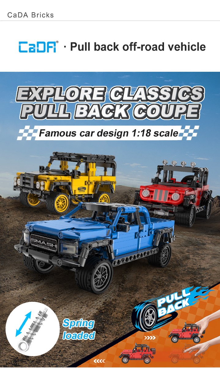 CaDA Adventure Off- Roader C52027W Pullback Block Toy Set
