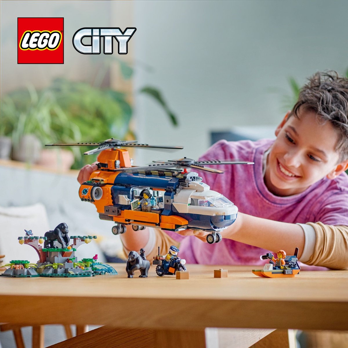 むぃ LEGO 60437 City Jungle Explorer Helicopter at Base Camp Building