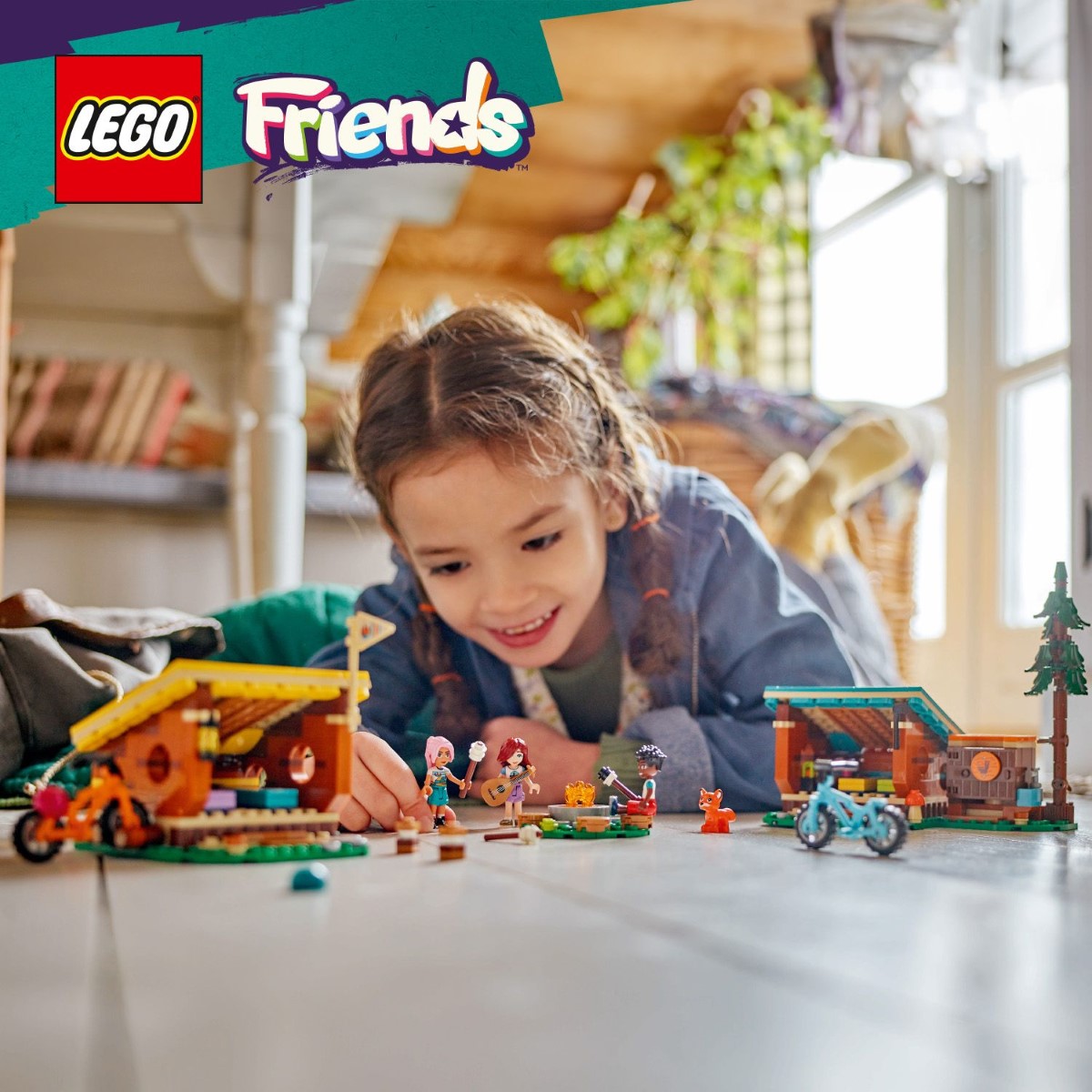LEGO 42624 Friends Adventure Camp Cozy Cabins Building Toy Set