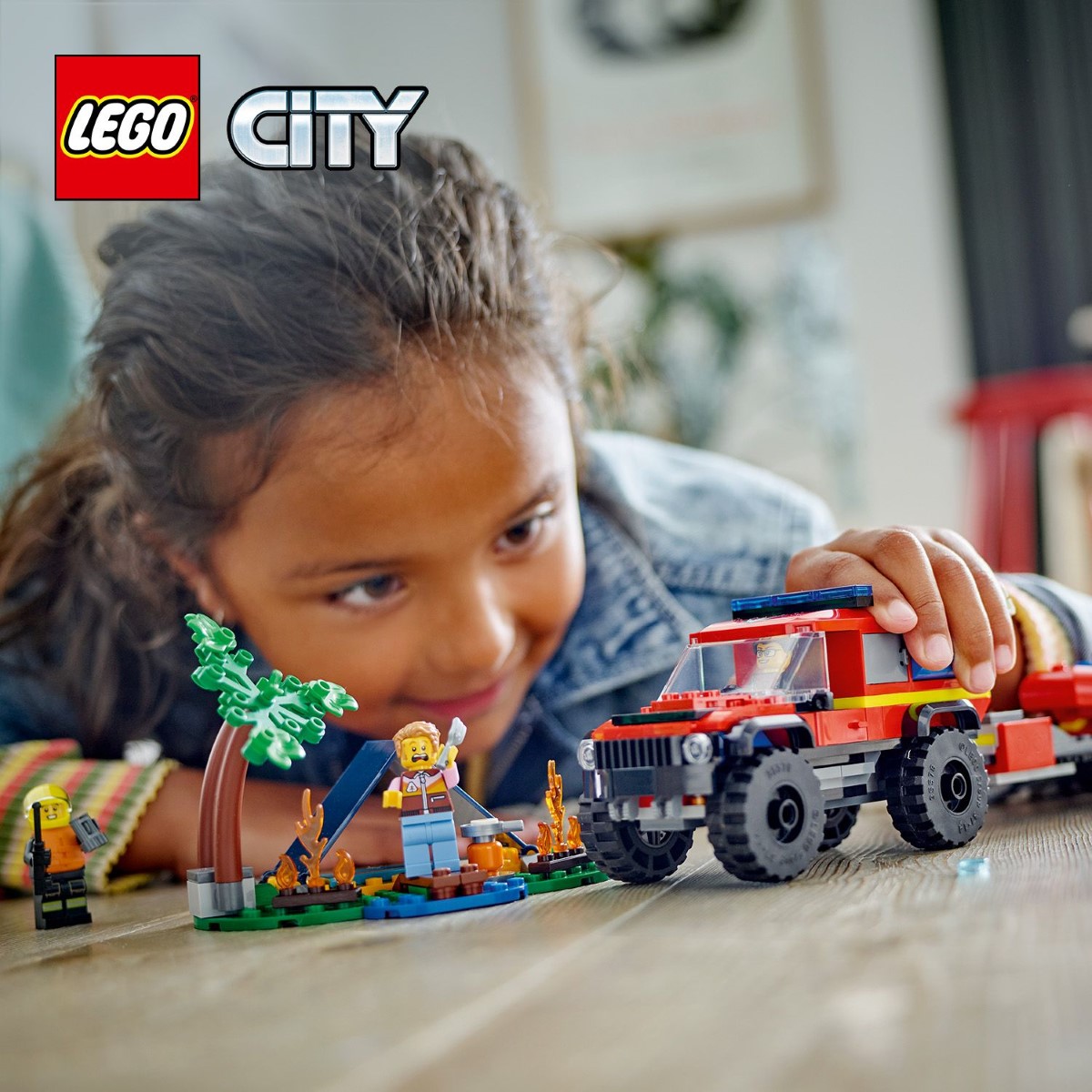 LEGO 60412 City 4x4 Fire Truck with Rescue Boat Building Toy Set