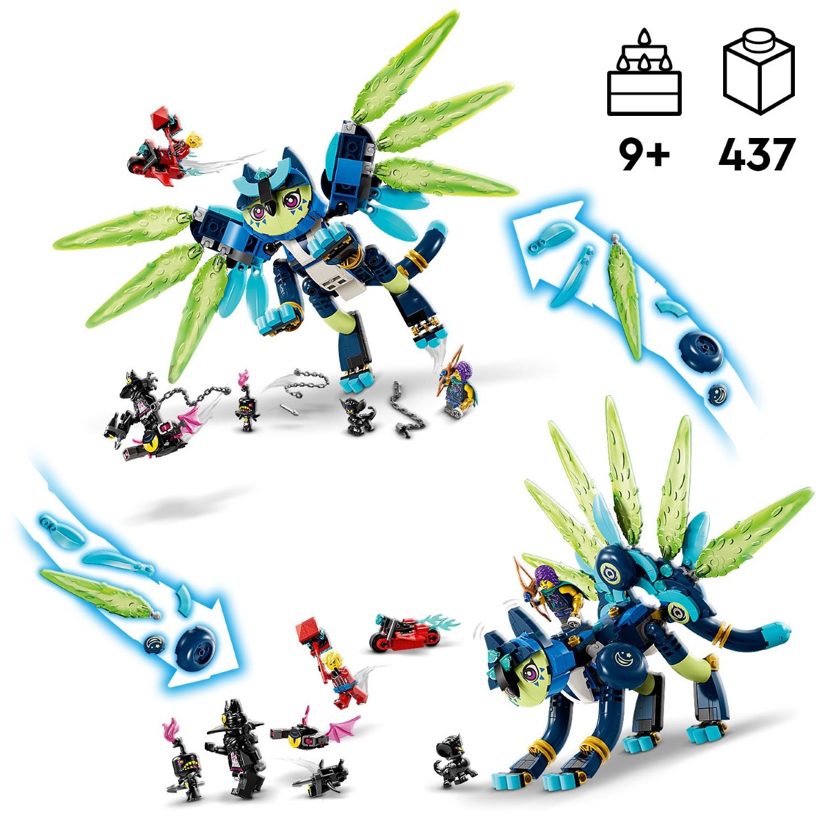 LEGO 71476 DREAMZzz Zoey and Zian the Cat Owl Building Toy Set