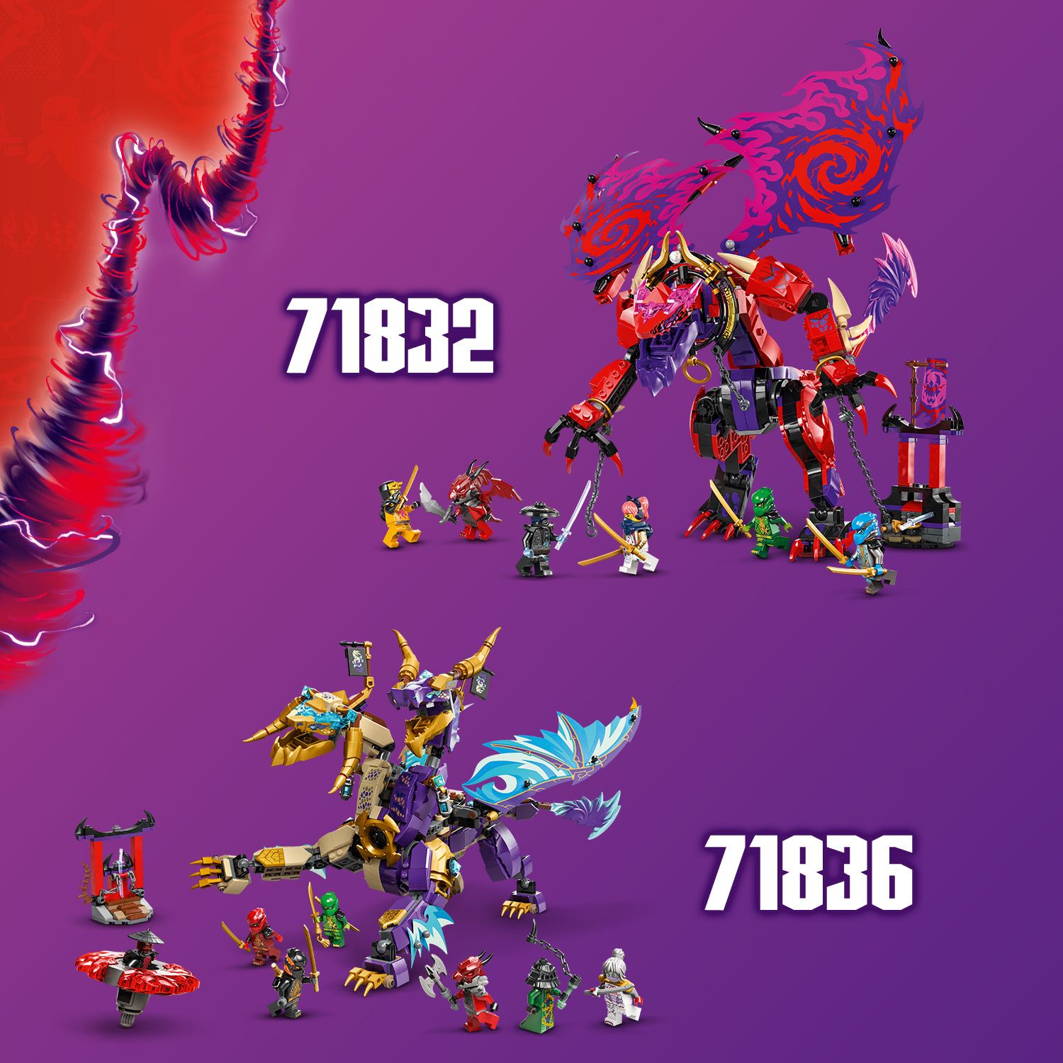 【ウスケ】ロルカナ LEGO 71832 Ninjago Thunderfang Dragon of Chaos Building Toy Set