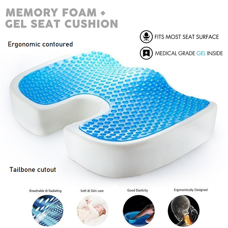 kieba coccyx seat cushion cool gel memory foam