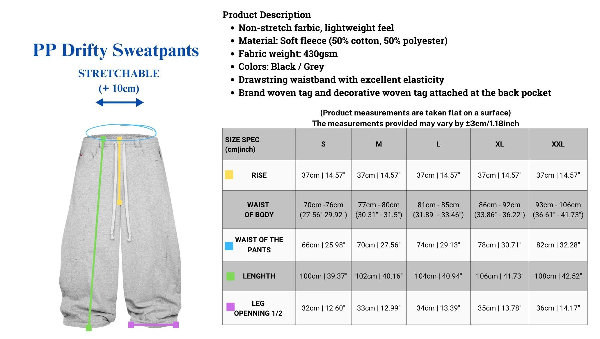 PUSH PUSH PP DRIFTY SWEATPANTS (BLACK) | ENDLESS CLOTHING