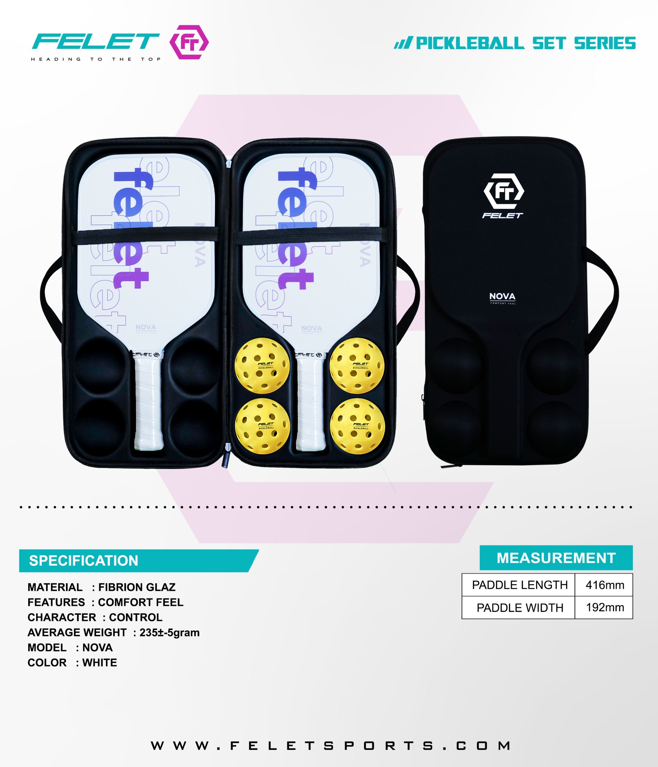 PICKLEBALL PADDLE NOVA WHITE | FELET INTERNATIONAL | Heading To