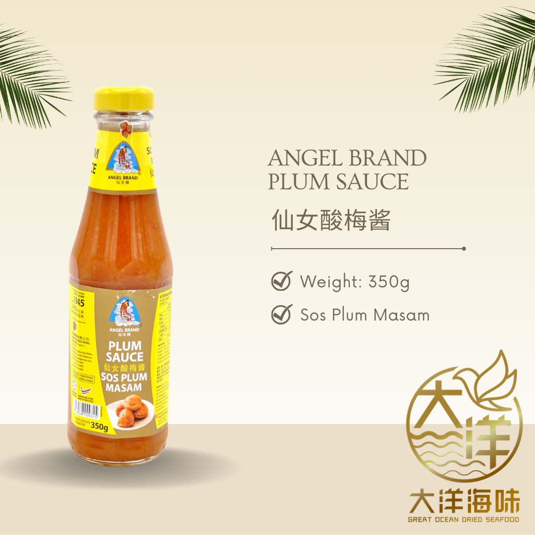 Angel Brand plum sauce product card with bottle and weight｜仙女牌酸梅酱瓶装及重量说明图