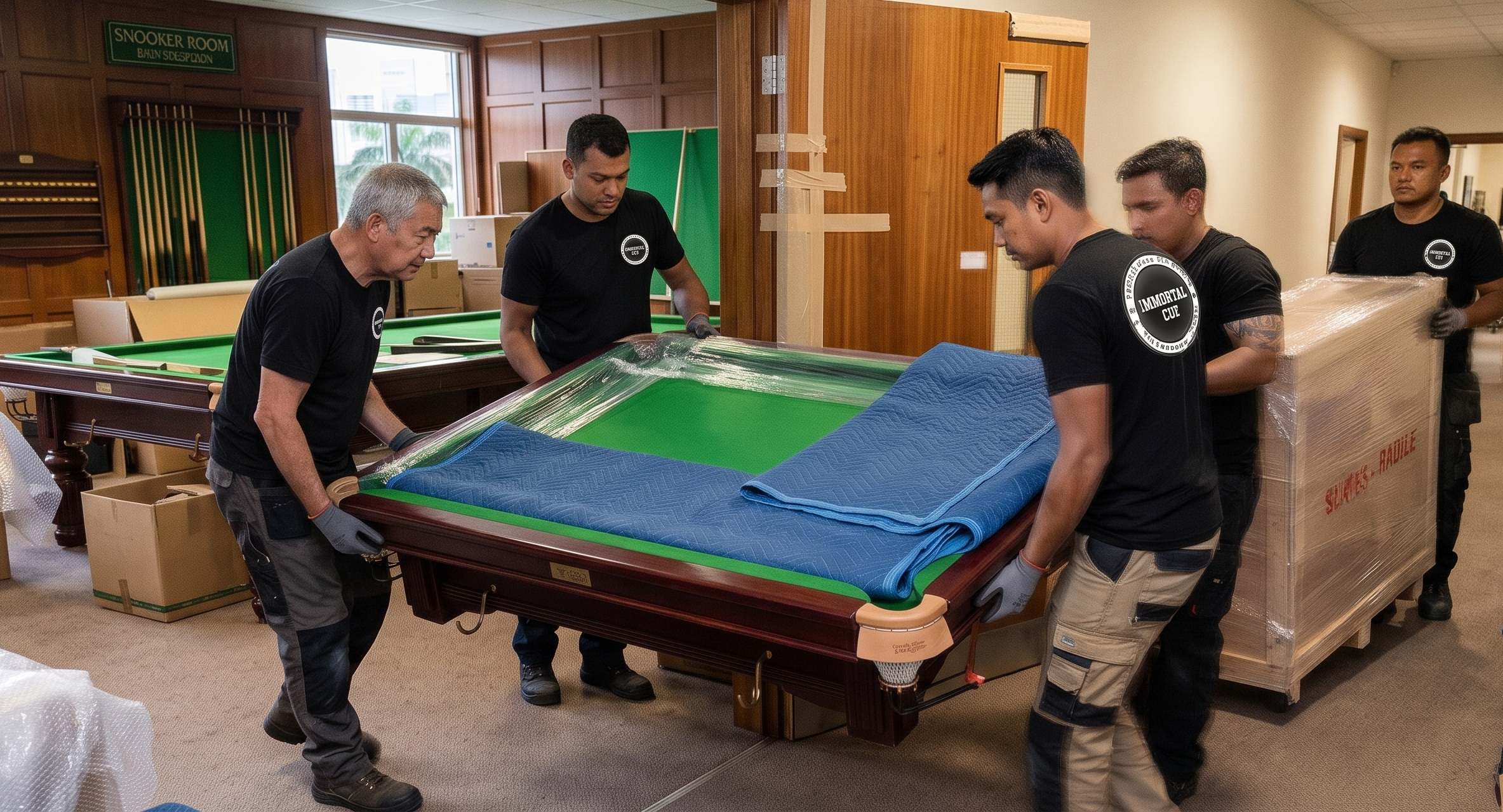 Relocation service — cue and table handling