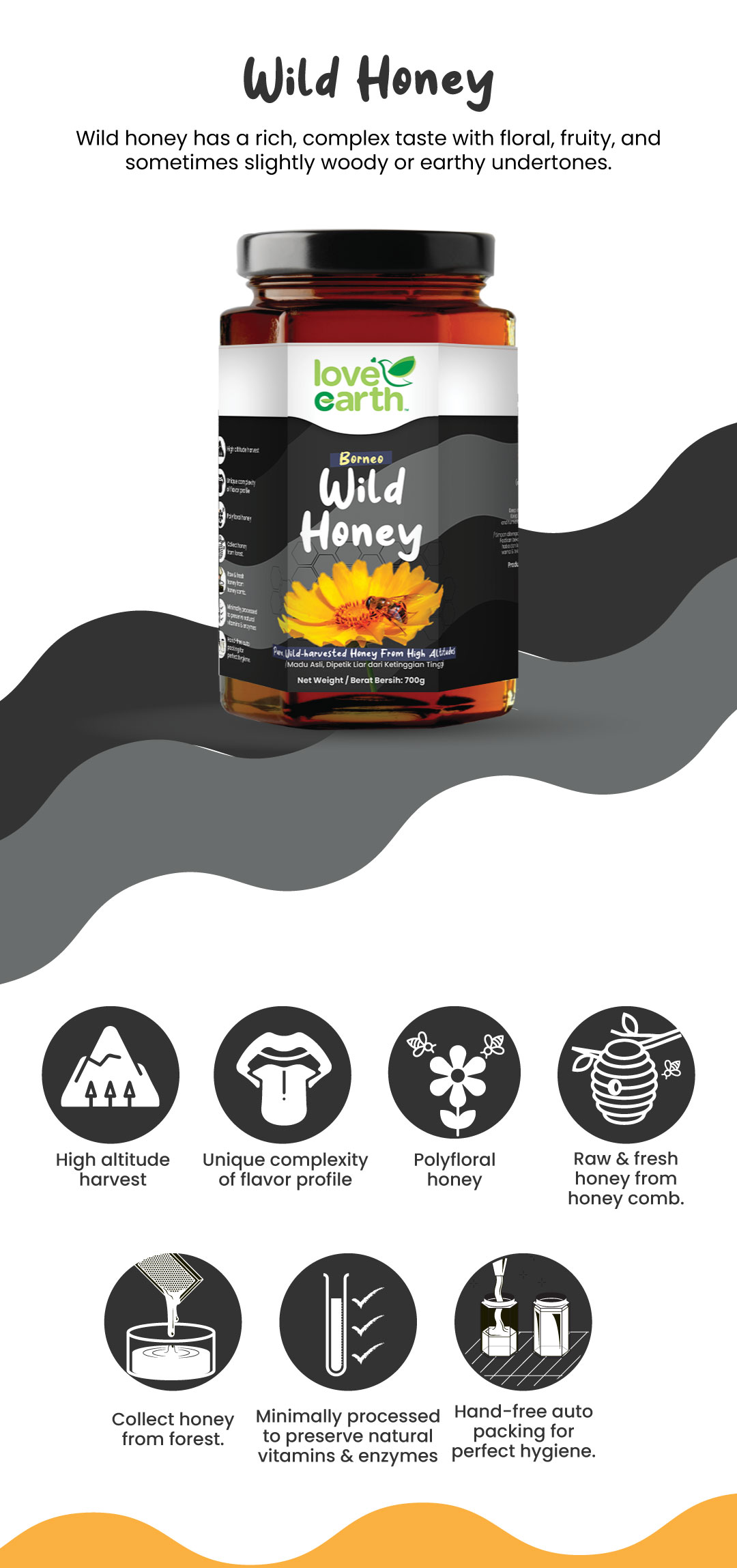 Wild Honey 700g | Malaysia's Best Online Organic Food Store | Love