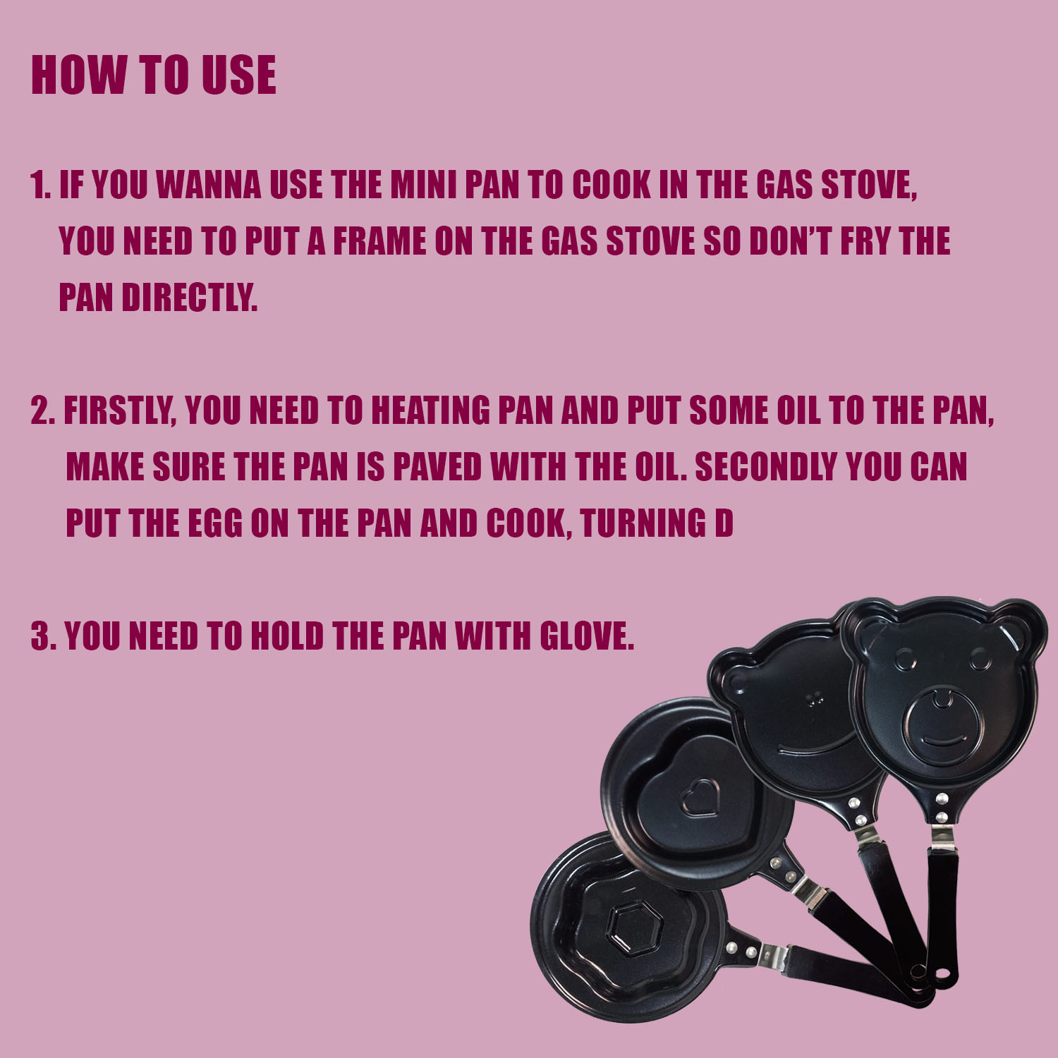 Mini Pancake Pan Non Stick Mini Egg Pan Non Stick Cute Pan Cartoon Pan