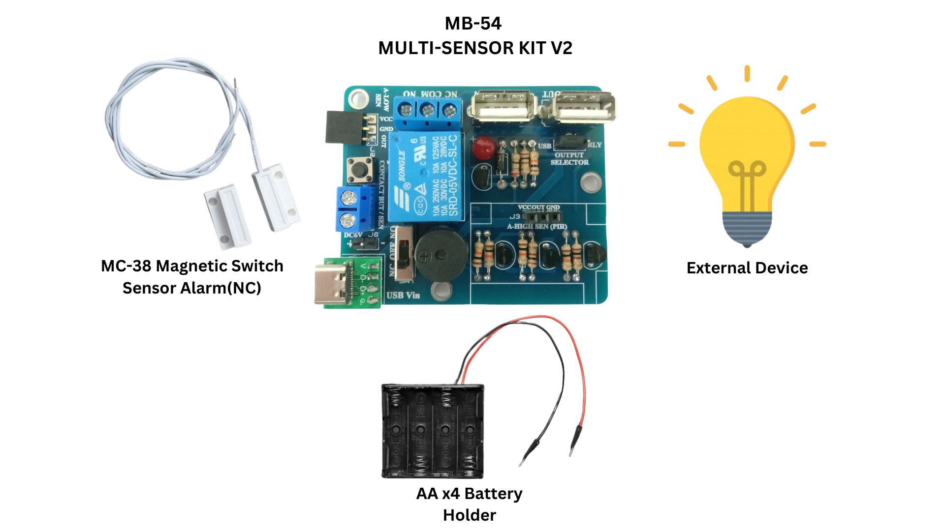 SMART SECURITY DOOR LOCK ALARM SYSTEM WITH LED LAMP WITH MB54 MULTI