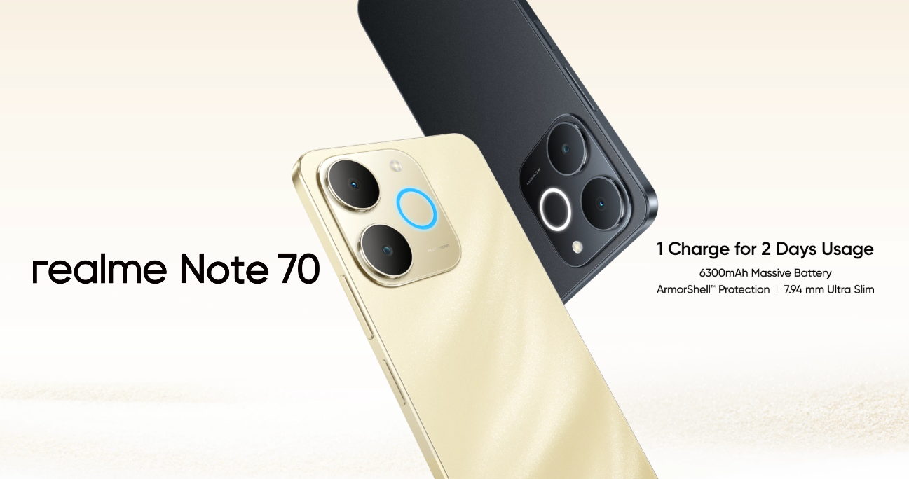 Realme Note 70 (RMX5313)(6GB 128GB)(Obsidian Black