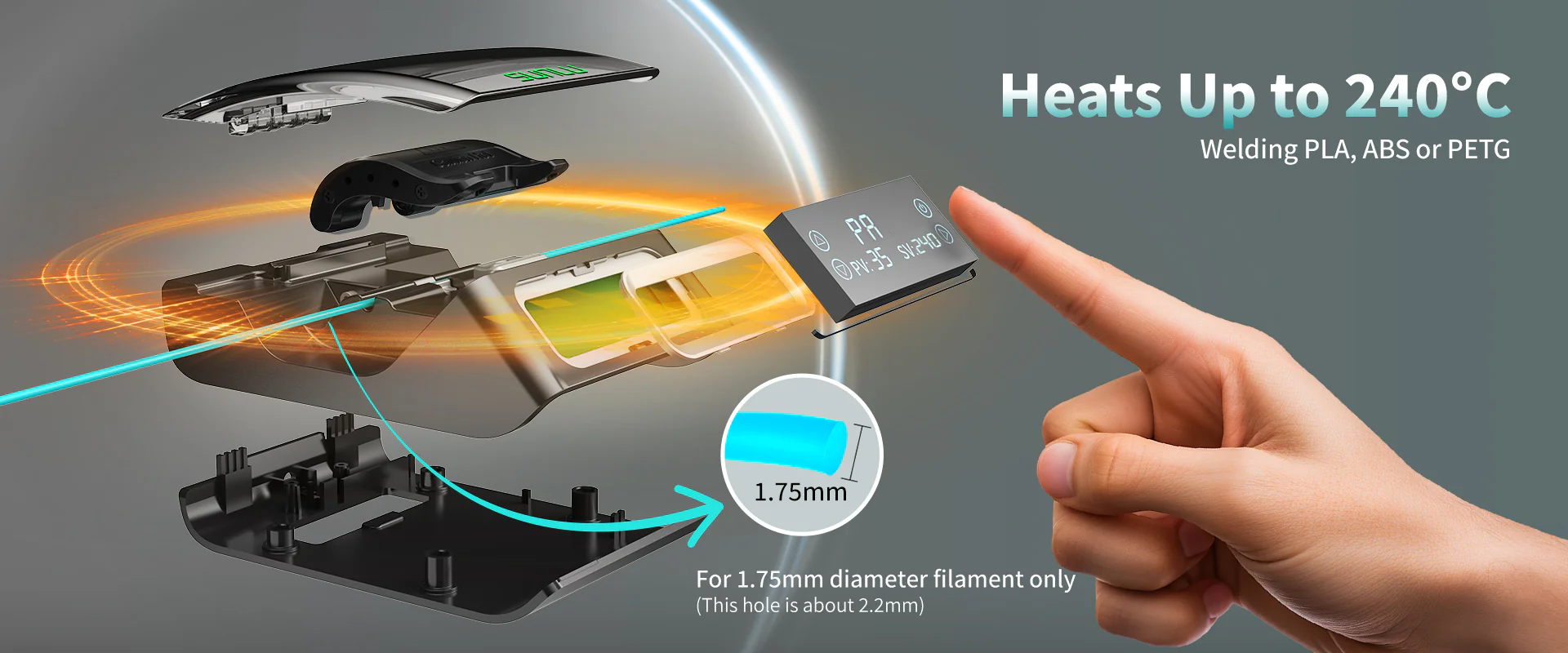 Sunlu filament connector / filament welder 1.75mm diameter filament connector fc01 safe efficient beginner friendly Sunlu filament connector / filament welder 1.75mm diameter filament connector fc01 safe efficient beginner friendly