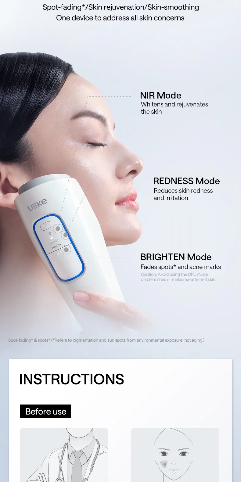 Ulike Clear Pro Brighten DPL NRI Beauty Device for skincare Facial