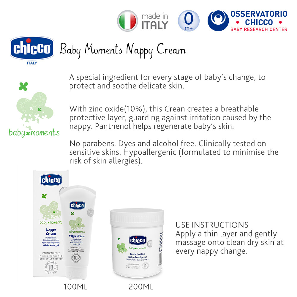 CHICCO COSMETIC Baby Moments Nappy Cream 200ML Baby Product