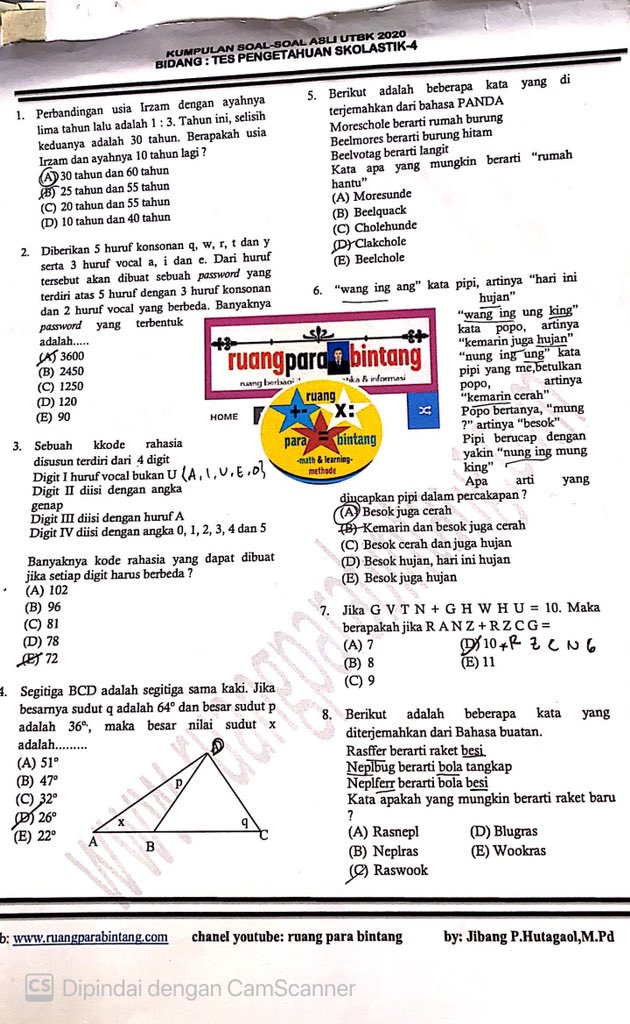 Ambisnotes | Pembahasan Soal TPS 2020 Asli Paket 4 - Ambisnotes