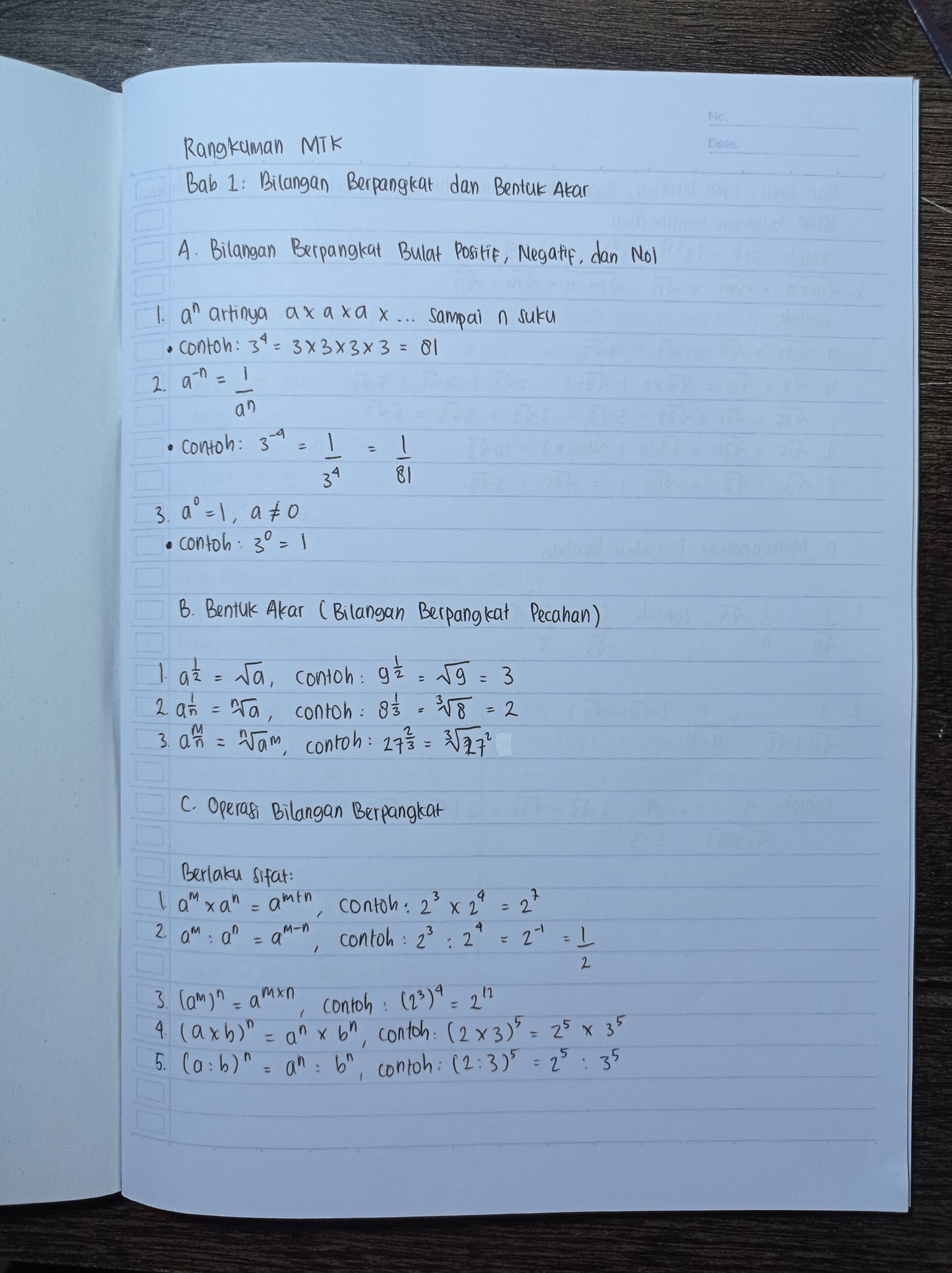 Ambisnotes Bilangan Berpangkat Dan Bentuk Akar Kelas 9 Ambisnotes