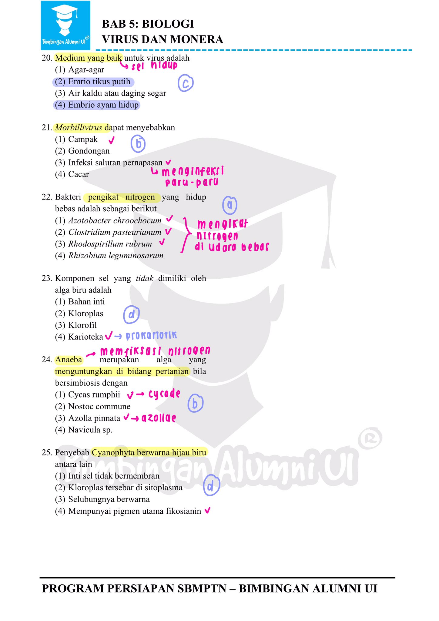 Ambisnotes | Soal Biologi Virus dan Monera - Ambisnotes
